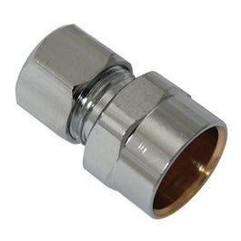 Brass Compression Straight Connector, Lead-Free, 1 2 Copper Sweat x 3 8-In. OD Sale