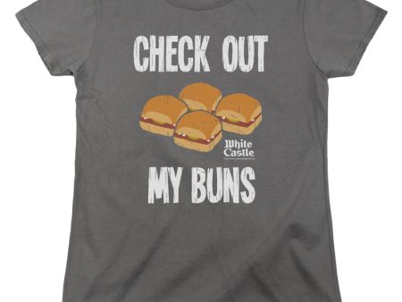 WHITE CASTLE : MY BUNS WOMENS SHORT SLEEVE CHARCOAL MD Discount