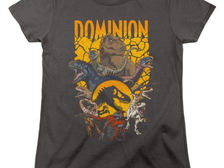 JURASSIC WORLD : DOMINION PACK ILLUSTRATED WOMENS SHORT SLEEVE Charcoal SM Supply