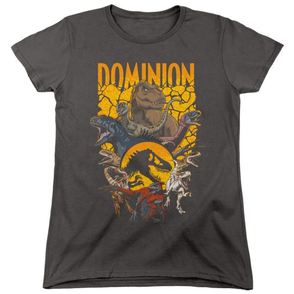 JURASSIC WORLD : DOMINION PACK ILLUSTRATED WOMENS SHORT SLEEVE Charcoal SM Supply