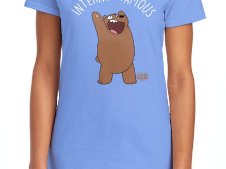 WE BARE BEARS : INTERNET FAMOUS WOMENS SHORT SLEEVE Charcoal MD Online Hot Sale