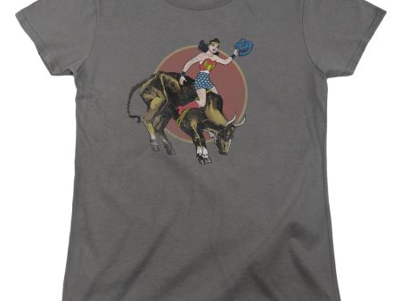 JUSTICE LEAGUE OF AMERICA : BULL RIDER WOMENS SHORT SLEEVE CHARCOAL SM Supply