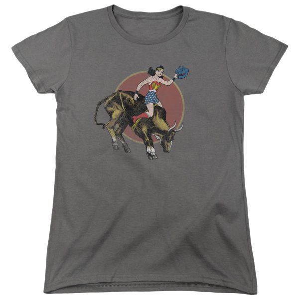 JUSTICE LEAGUE OF AMERICA : BULL RIDER WOMENS SHORT SLEEVE CHARCOAL SM Supply