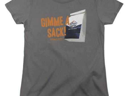 WHITE CASTLE : GIMMIE A SACK WOMENS SHORT SLEEVE CHARCOAL MD Supply