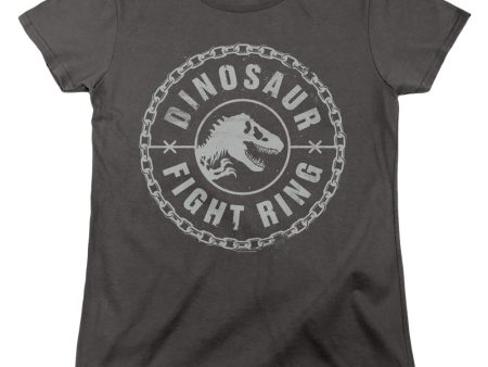 JURASSIC WORLD : DINO FIGHT RING WOMENS SHORT SLEEVE Charcoal SM on Sale