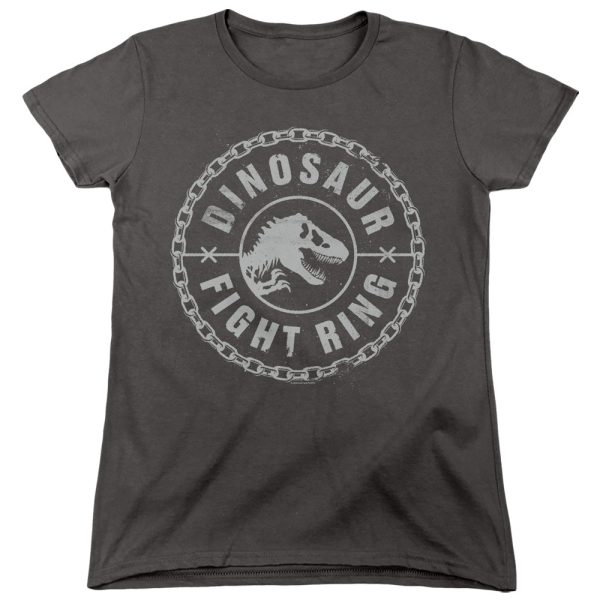 JURASSIC WORLD : DINO FIGHT RING WOMENS SHORT SLEEVE Charcoal SM on Sale