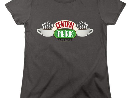 FRIENDS : CENTRAL PERK LOGO WOMENS SHORT SLEEVE CHARCOAL SM Discount