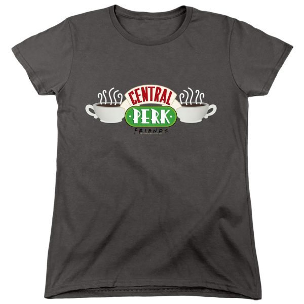 FRIENDS : CENTRAL PERK LOGO WOMENS SHORT SLEEVE CHARCOAL SM Discount