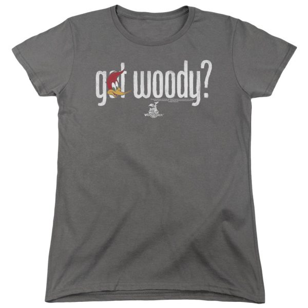 WOODY WOODPECKER : GOT WOODY WOMENS SHORT SLEEVE CHARCOAL MD Hot on Sale