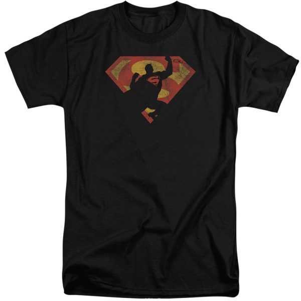 SUPERMAN : S SHIELD KNOCKOUT S\S ADULT TALL T-SHIRT BLACK 3X Discount