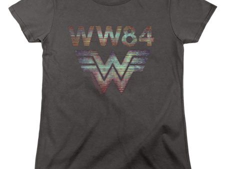 WONDER WOMAN 84 : STATIC TV LINES WOMENS SHORT SLEEVE Charcoal SM Online now